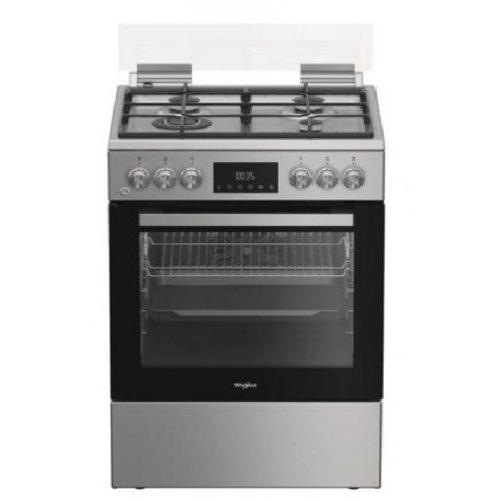 Whirlpool W6G8LCSWX Κουζίνα Ηλεκτρική 72lt με Εστίες Αερίου 60cm Inox A