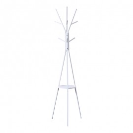 395-000006 Καλόγερος Denner pakoworld μέταλλο σε λευκή απόχρωση 48.5x48.5x180εκ