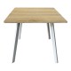 390-000009 Τραπέζι Squaro pakoworld sonoma mdf με λευκά μεταλλικά πόδια 80x80x75εκ