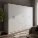 383-000181 Ντουλάπα εξάφυλλη Athos I pakoworld λευκή 240x42x180εκ