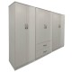 383-000181 Ντουλάπα εξάφυλλη Athos I pakoworld λευκή 240x42x180εκ