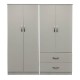 383-000179 Ντουλάπα τετράφυλλη Athos pakoworld λευκή 160x42x180εκ