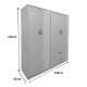 383-000179 Ντουλάπα τετράφυλλη Athos pakoworld λευκή 160x42x180εκ