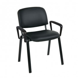 ΕΟ550,17Μ SIGMA Πολυθρόνα Γραφείου Επισκέπτη Μέταλλο Μαύρο / PVC Μαύρο