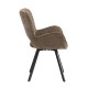 ΕΜ7918,3 VETA Πολυθρόνα Περιστρεφόμενη, Μέταλλο Βαφή Μαύρο, Ύφασμα Καφέ