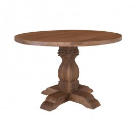 ΕΑ7501,1 ATLAS Τραπέζι Ροτόντα Τραπεζαρίας, Ξύλο Mango, Απόχρωση Smoke Walnut