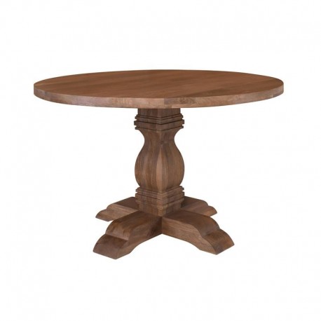 ΕΑ7501,1 ATLAS Τραπέζι Ροτόντα Τραπεζαρίας, Ξύλο Mango, Απόχρωση Smoke Walnut