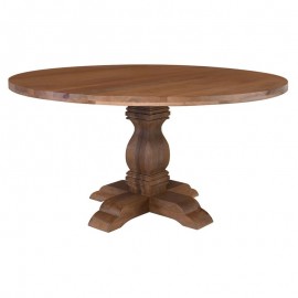 ΕΑ7501,2 ATLAS Τραπέζι Ροτόντα Τραπεζαρίας, Ξύλο Mango, Απόχρωση Smoke Walnut