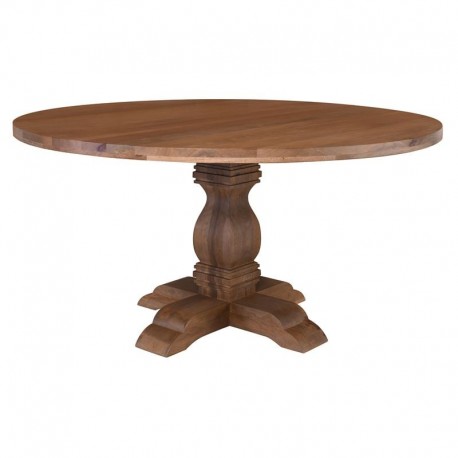 ΕΑ7501,2 ATLAS Τραπέζι Ροτόντα Τραπεζαρίας, Ξύλο Mango, Απόχρωση Smoke Walnut