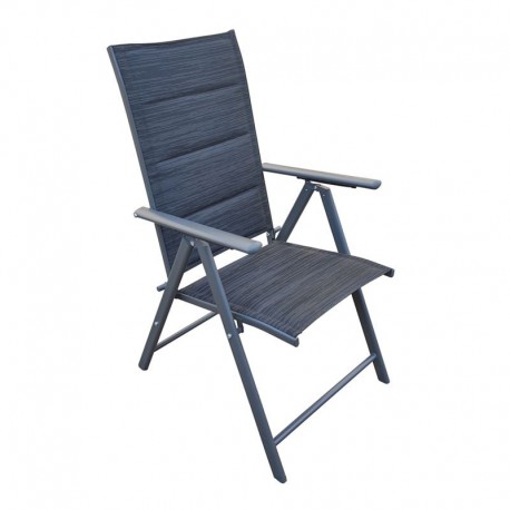 Ε2507,1 YARD Πολυθρόνα Κήπου-Βεράντας, Πτυσσόμενη, Μέταλλο Βαφή Ανθρακί - Padded Textilene