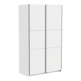 244-000009 Ντουλάπα ρούχων Kawen pakoworld δίφυλλη με συρόμενες πόρτες λευκό 116.5x60x203εκ