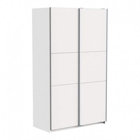 244-000009 Ντουλάπα ρούχων Kawen pakoworld δίφυλλη με συρόμενες πόρτες λευκό 116.5x60x203εκ