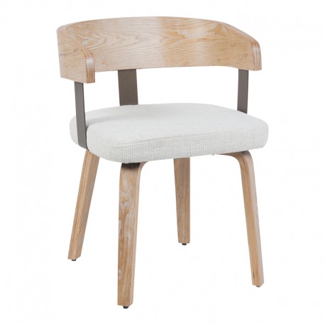 332-000036 Πολυθρόνα Anesy pakoworld μέταλλο-ξύλο με ύφασμα σε μπεζ απόχρωση 53.5x51x72εκ