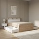 0041.TV49 Ikast κρεβάτι διπλό με 2 αποθηκευτικά συρτάρια 149,8x216x96,8εκ. ( για στρώμα 140x200εκ. ) Jackson Hickory / Λευκό  Ja