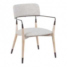 332-000040 Πολυθρόνα Sentana pakoworld μέταλλο-ξύλο και ύφασμα σε μπεζ-καφέ απόχρωση 56.5x56x79εκ