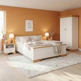 173-000057 Σετ Κρεβατοκάμαρας Jaden με Κρεβάτι oak -λευκό 160x200εκ Σετ 4τεμ