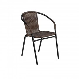 14450002 Πολυθρόνα ArteLibre Rattan Mercury Καφέ/Μαύρο 54x61x73cm Καφέ/Μαύρο