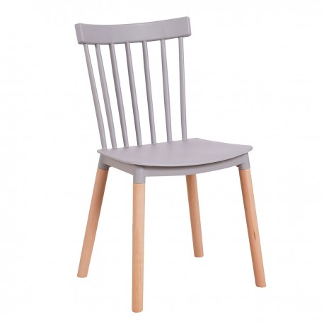 14600002 Καρέκλα ArteLibre FLAPPER Γκρι PP/Ξύλο 42.5x49.5x84cm Γκρι