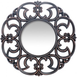 14740052 Καθρέπτης Τοίχου ArteLibre Μαύρο Πλαστικό Φ45.7x4.6cm Μαύρο