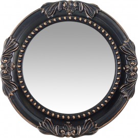 14740057 Καθρέπτης Τοίχου ArteLibre Μαύρο Πλαστικό Φ63.5x5.8cm Μαύρο