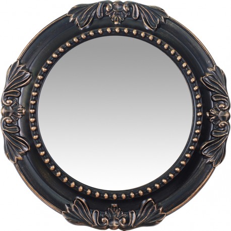 14740057 Καθρέπτης Τοίχου ArteLibre Μαύρο Πλαστικό Φ63.5x5.8cm Μαύρο