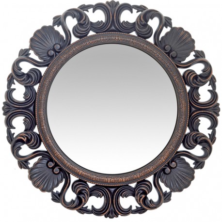 14740069 Καθρέπτης Τοίχου ArteLibre Μαύρο Πλαστικό Φ56x4.8cm Μαύρο