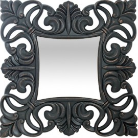 14740075 Καθρέπτης Τοίχου ArteLibre Μαύρο Πλαστικό Φ61x5.3cm Μαύρο