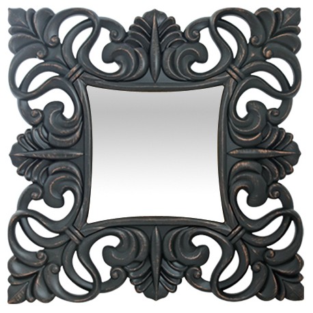 14740075 Καθρέπτης Τοίχου ArteLibre Μαύρο Πλαστικό Φ61x5.3cm Μαύρο