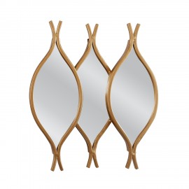 14790011 Καθρέπτης Τοίχου ArteLibre AMRAS Χρυσό Μέταλλο/Γυαλί 31.5x3x33cm Χρυσό