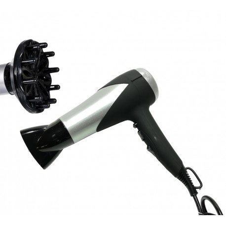 06510152 Πιστολάκι Μαλλιών Με 2 Ταχύτητες 3 Επίπεδα Θερμότητας Ασημί/Μαύρο 2000W