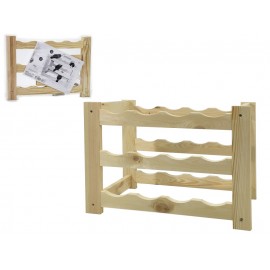 06510364 Μπουκαλοθήκη 12 Θέσεων Φυσικό Ξύλο 49x23x36cm Φυσικό