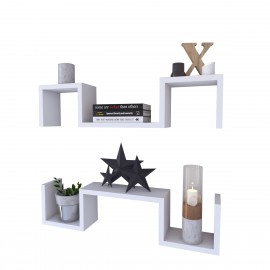 14870209 Ράφι Τοίχου ArteLibre ESTERLINE Λευκό Μοριοσανίδα (2x)70x11.7x15cm Σετ 2Τμχ Λευκό