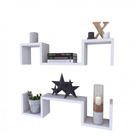 14870209 Ράφι Τοίχου ArteLibre ESTERLINE Λευκό Μοριοσανίδα (2x)70x11.7x15cm Σετ 2Τμχ Λευκό