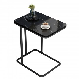 14370243 Τραπεζάκι Βοηθητικό ArteLibre RIONI Μαύρο Με Όψη Μαρμάρου MDF/Μέταλλο 50x30x58cm Μαύρο/Μάρμαρο