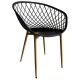 15300016 Καρέκλα Κήπου ArteLibre BALI Μαύρο/Φυσικό PP/Μέταλλο 62x42x82cm Φυσικό/Μαύρο