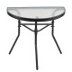 14450059 Τραπέζι Κήπου Ημικυκλικό ArteLibre CELESTIAL Μαύρο Μέταλλο/Γυαλί 70x40x65cm Μαύρο
