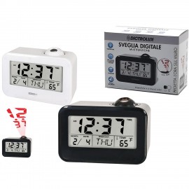 06512373 Ρολόι Ψηφιακό LED Προβολέα Μαύρο/Λευκό Πλαστικό 8x10x15cm Σε 2 Χρώματα