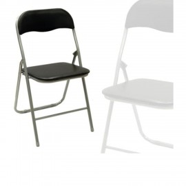 06512898 Καρέκλα Πτυσσόμενη Ασημί/Μαύρο Μέταλλο/Πλαστικό