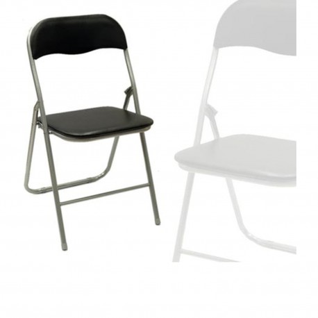06512898 Καρέκλα Πτυσσόμενη Ασημί/Μαύρο Μέταλλο/Πλαστικό