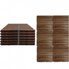 06512914 Σετ 6 Πλακίδια Καφέ Ακακία/Πλαστικό 30x30x1.9cm