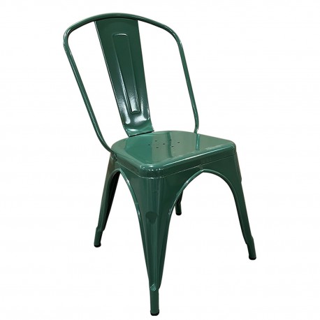 14600122 Καρέκλα ArteLibre Βιομηχανικού Τύπου Vintage TOLIKO Πράσινο Μέταλλο 44x49x84cm Πράσινο