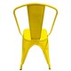 14600124 Καρέκλα ArteLibre Βιομηχανικού Τύπου Vintage TOLIKO Κίτρινο Μέταλλο 44x49x84cm Κίτρινο