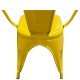 14600124 Καρέκλα ArteLibre Βιομηχανικού Τύπου Vintage TOLIKO Κίτρινο Μέταλλο 44x49x84cm Κίτρινο