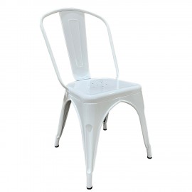 14600125 Καρέκλα ArteLibre Βιομηχανικού Τύπου Vintage TOLIKO Λευκό Μέταλλο 44x49x84cm Λευκό