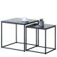 15340047 Τραπεζάκι Σαλονιού ArteLibre SOMERTON Μαύρο Μάρμαρο Μοριοσανίδα/Μέταλλο 40x40x50/35x35x45cm Σετ 2Τμχ Μαύρο/Μάρμαρο