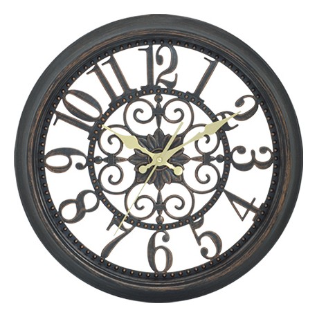 14740041 Ρολόι Τοίχου ArteLibre Μαύρο Πλαστικό Φ35.5cm Μαύρο