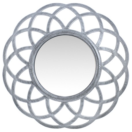 14740043 Καθρέπτης Τοίχου ArteLibre Ασημί Πλαστικό Φ40.6x4.4cm Ασημί