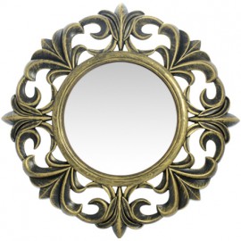 14740045 Καθρέπτης Τοίχου ArteLibre Χρυσό Πλαστικό Φ40.6x4.4cm Χρυσό