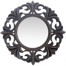 14740046 Καθρέπτης Τοίχου ArteLibre Μαύρο Πλαστικό Φ40.6x4.4cm Μαύρο