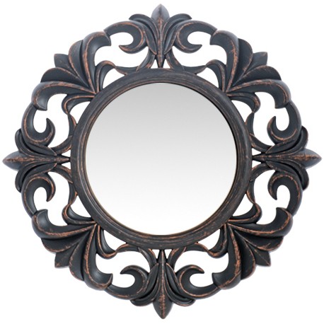 14740046 Καθρέπτης Τοίχου ArteLibre Μαύρο Πλαστικό Φ40.6x4.4cm Μαύρο